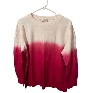LOFT pink and white ombre sweater